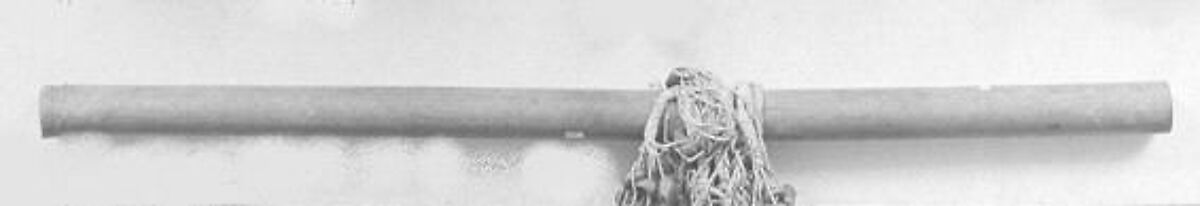 Stamping tube or Rattle staff, bamboo, cotton cord, nuts or seeds, Native American (Guyanese: Demerara)