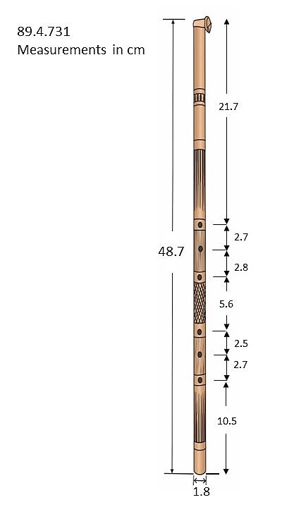 Suling Pélog (ring flute), Bamboo (tamiang bamboo), rattan, Javanese (Sunda)