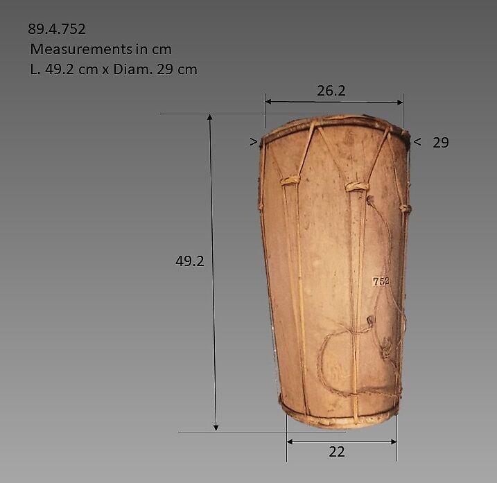 Ketipung (drum), Wood, skin, cane, fiber, Javanese
