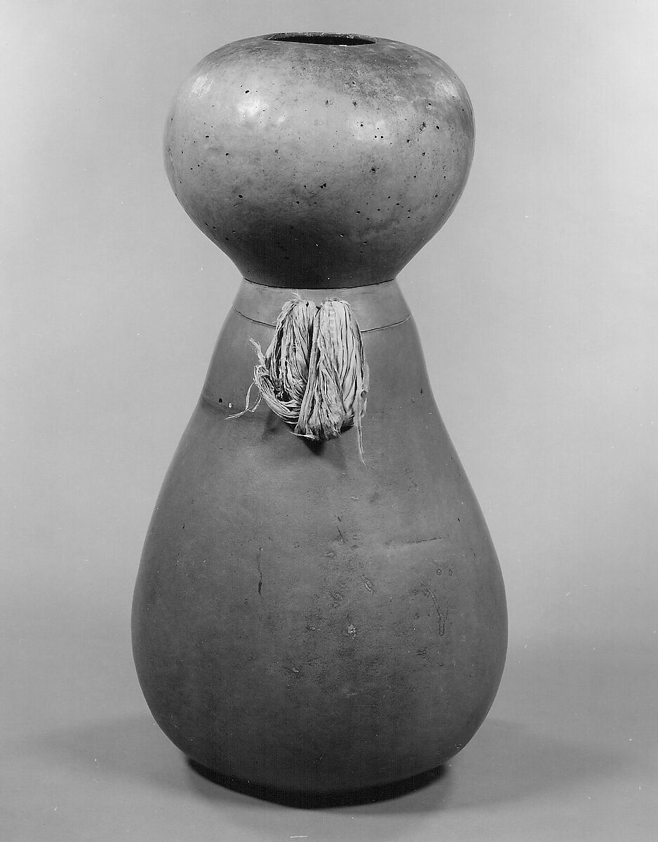 Ipu Hula (gourd drum), Gourd, tapa cloth, breadfruit gum, Hawai'i