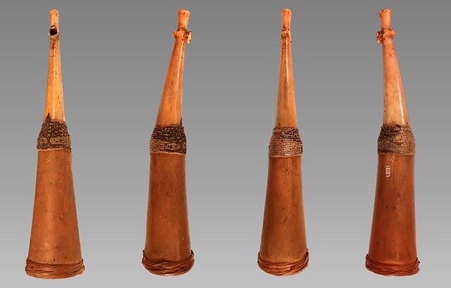 Trumpet, Ivory, wood, rattan, Melanesian (New Caledonia)