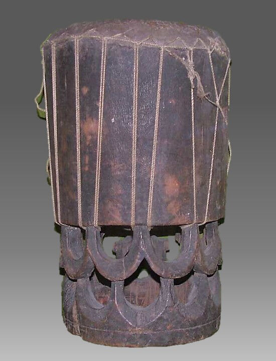 Pahu Hula (drum), Coconut wood, shark skin, Hawai'i 