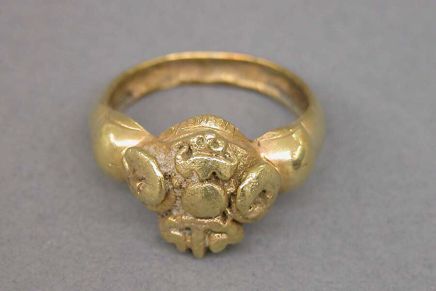 Ring with Stylized Ram's Head on Bezel, Gold, Indonesia (Java) 