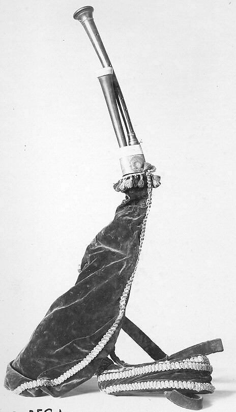 Cornemuse, Wood, bone, ivory, sheepskin, velvet, French