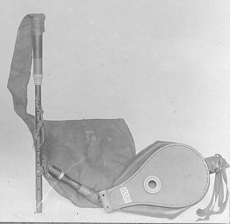 Uilleann Pipe, Sheepskin, ivory, brass, wood, leather, Irish