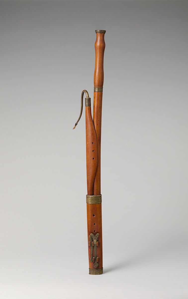 Bassoon in C, Johannes Scherer, Jr. (German, Butzbach 1664–1722), Wood, brass, German 