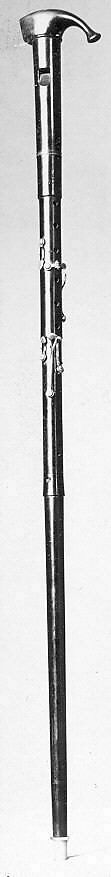 Walking-Stick Flageolet in A, Franz Schölnast (Schöllnast) (Slovakian, Pressburg 1775–1844), Wood, horn, silver, pewter, Solvak