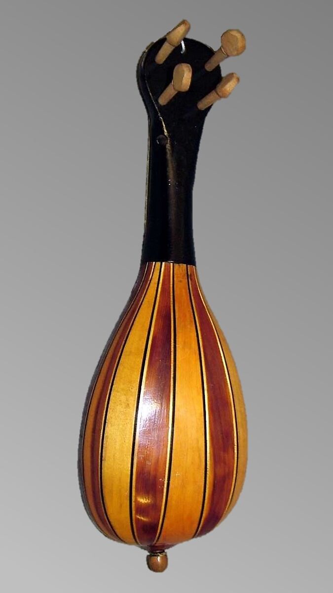 Rebec, T. Maurouoff (Greek, active Athens late nineteenth century), Wood, gut strings, Greek