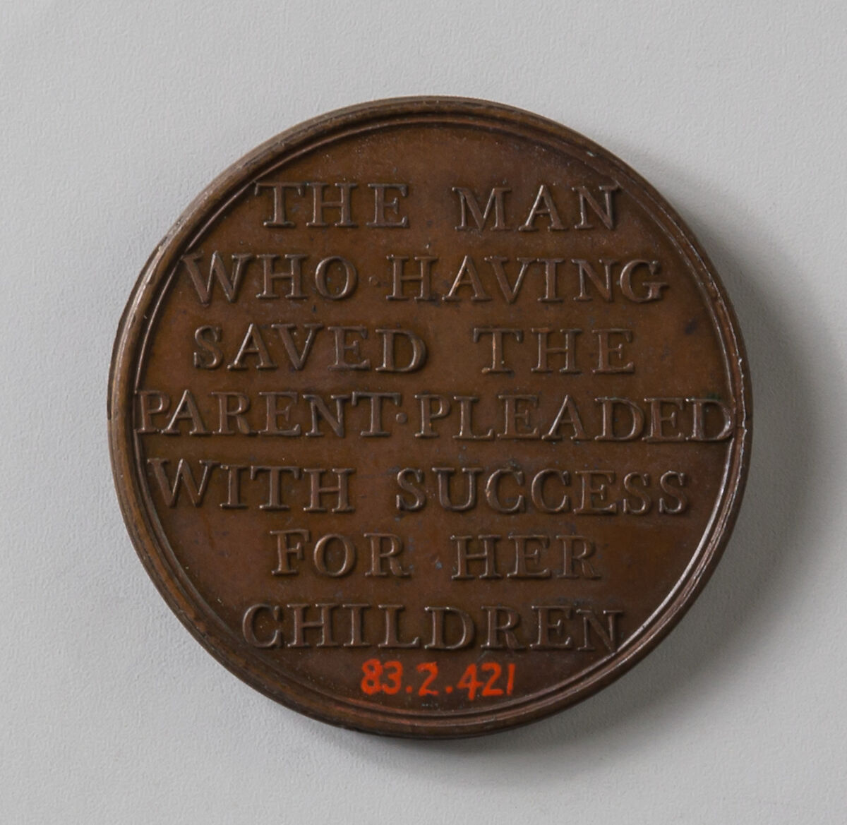Medal Commemorating the Opposition of William Pitt to the Colonial Policy, Bronze