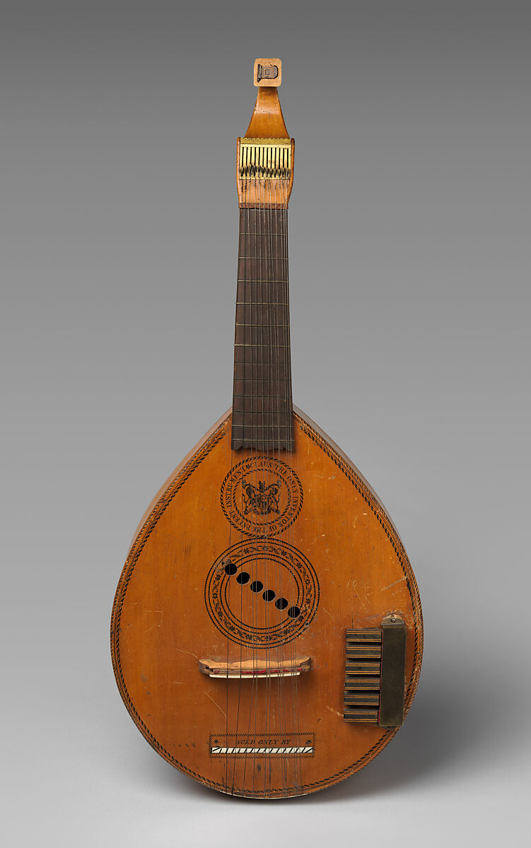 Pianoforte Guittar (Keyed cittern/English guittar), Christian Claus  German, Wood and various materials, British