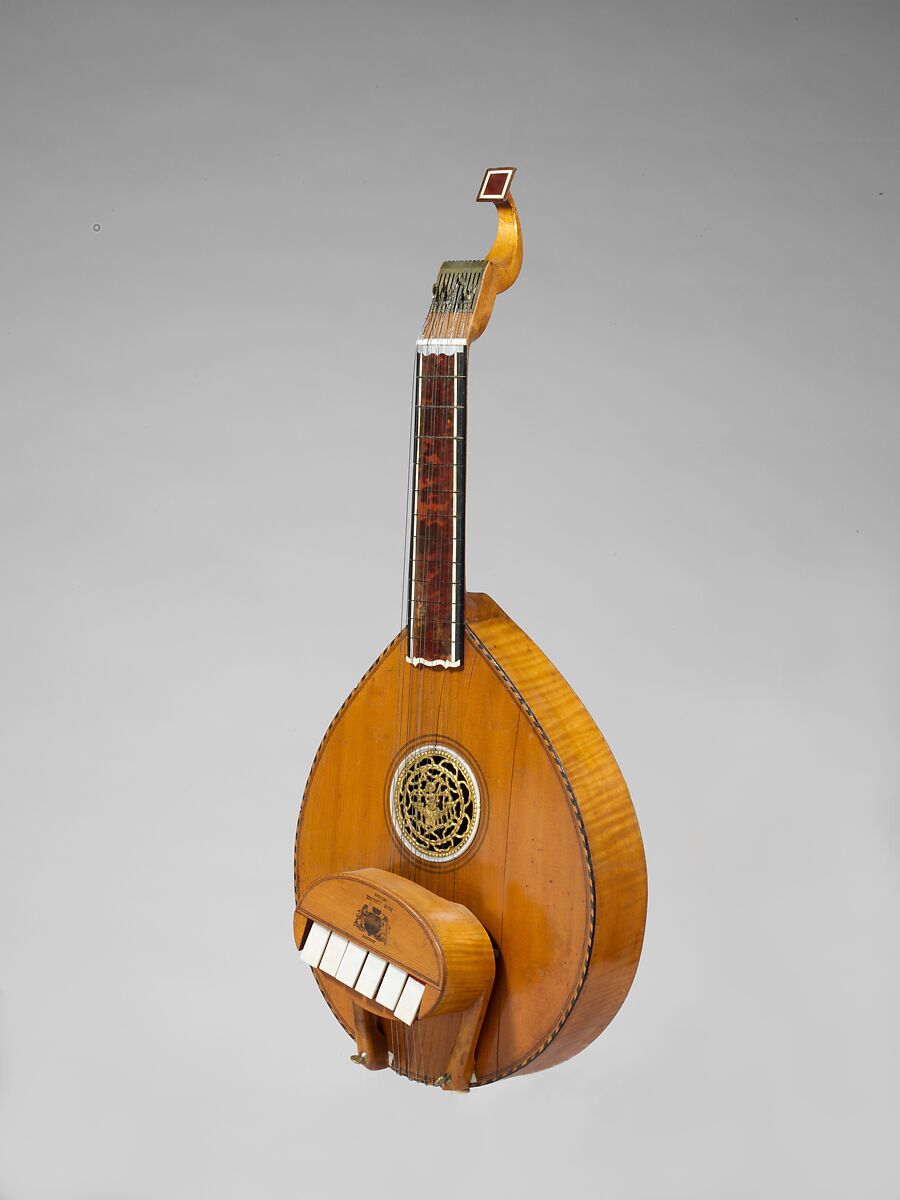 English Guittar (Cittern) with "Smith's Patent Box", Wood and various materials, British