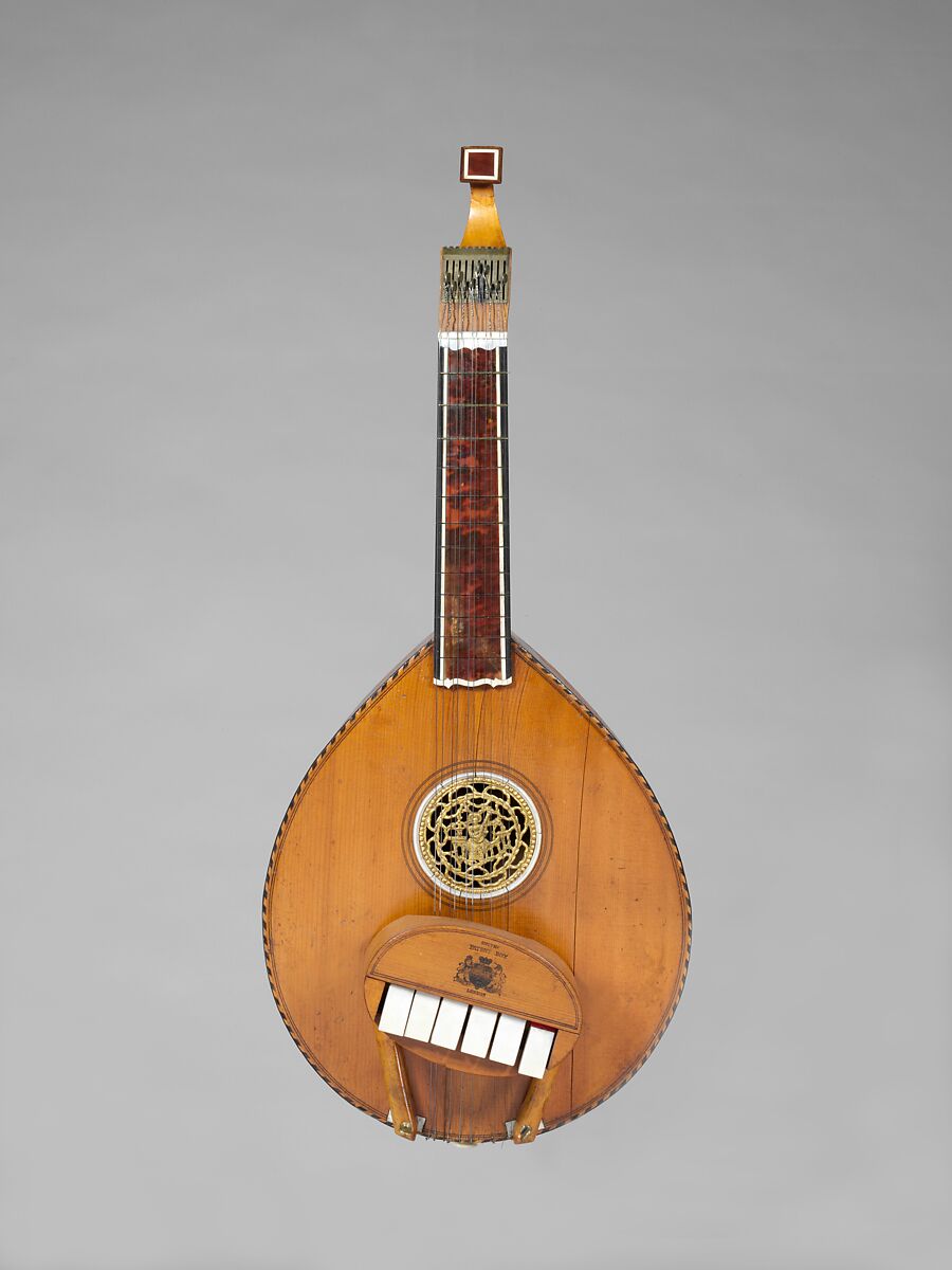 English Guittar (Cittern) with "Smith's Patent Box", Wood and various materials, British