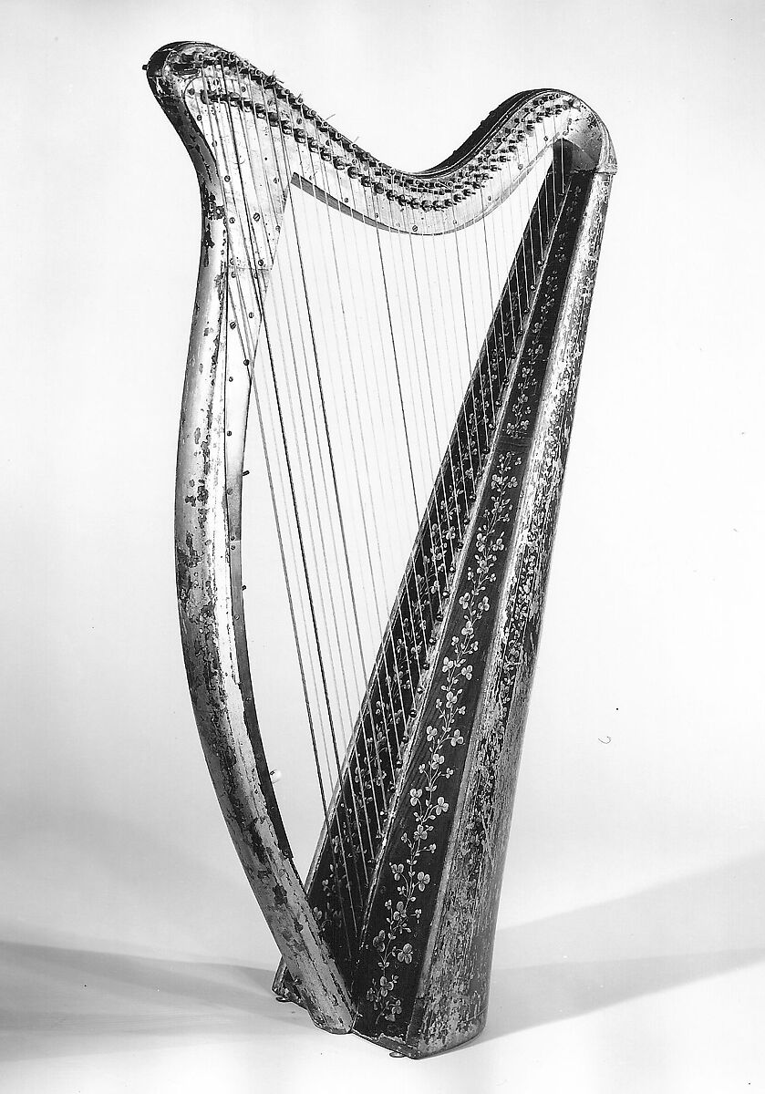 Portable Harp, John Egan (active ca. 1804–1841), Wood, various materials, Irish