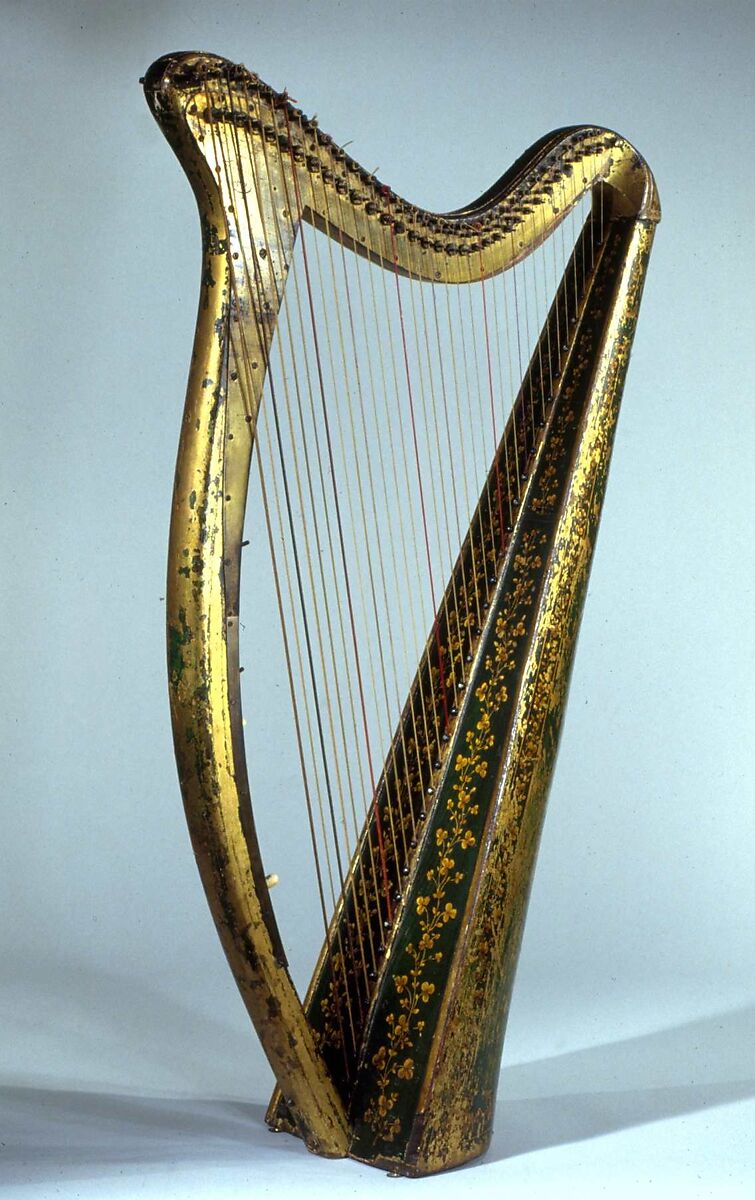 Portable Harp, John Egan (active ca. 1804–1841), Wood, various materials, Irish 