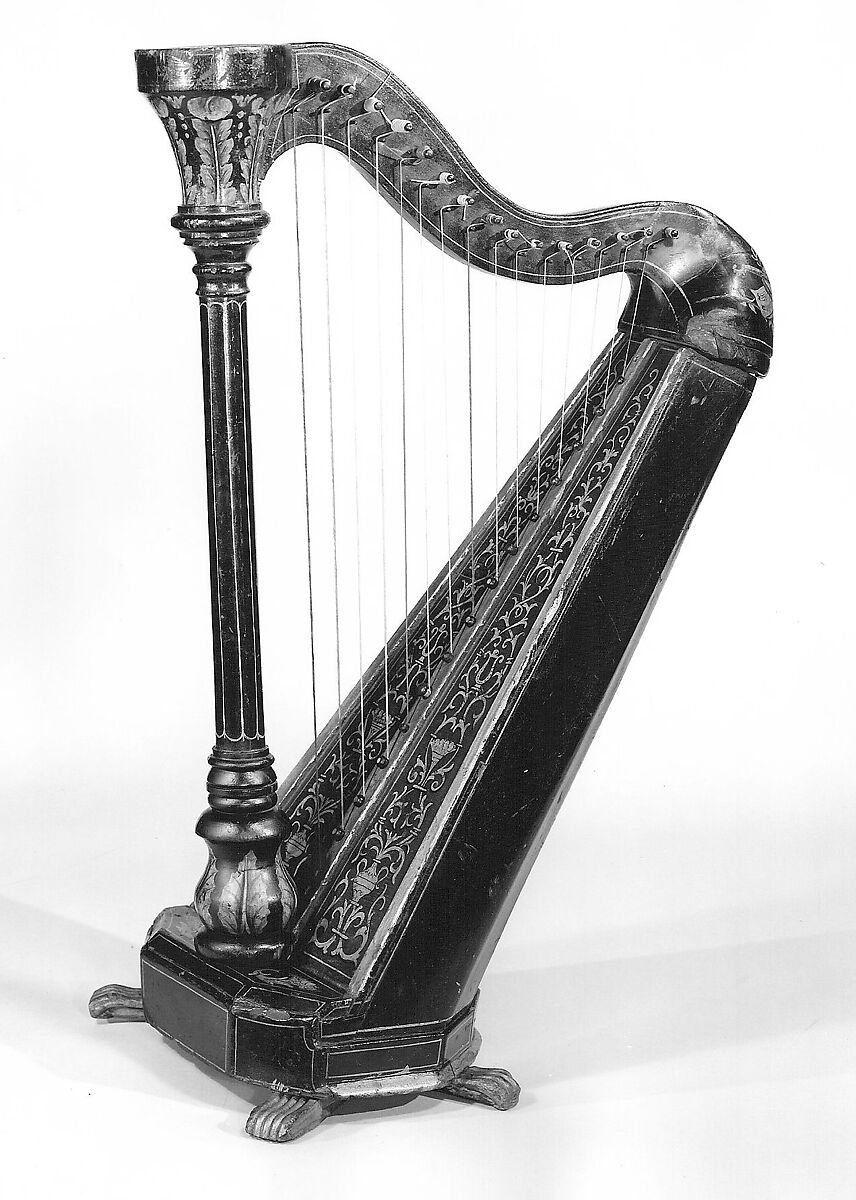 Portable Harp, Wood, various materials, British
