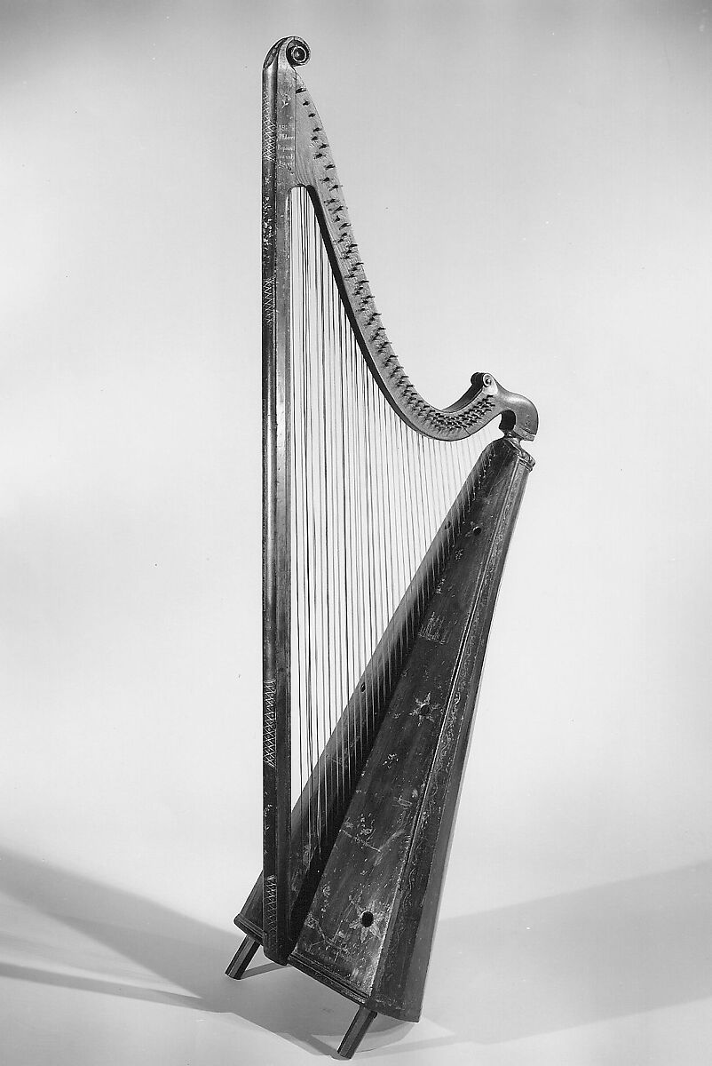 Welsh Triple Harp, John Richards (British (born Wales), Llanrwst 1711–1789), Wood, various materials., British (Welsh)