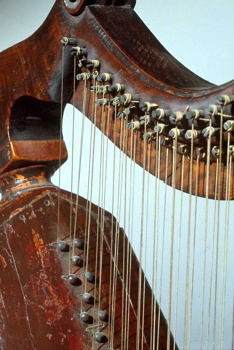 Welsh Triple Harp, John Richards (British (born Wales), Llanrwst 1711–1789), Wood, various materials., British (Welsh)