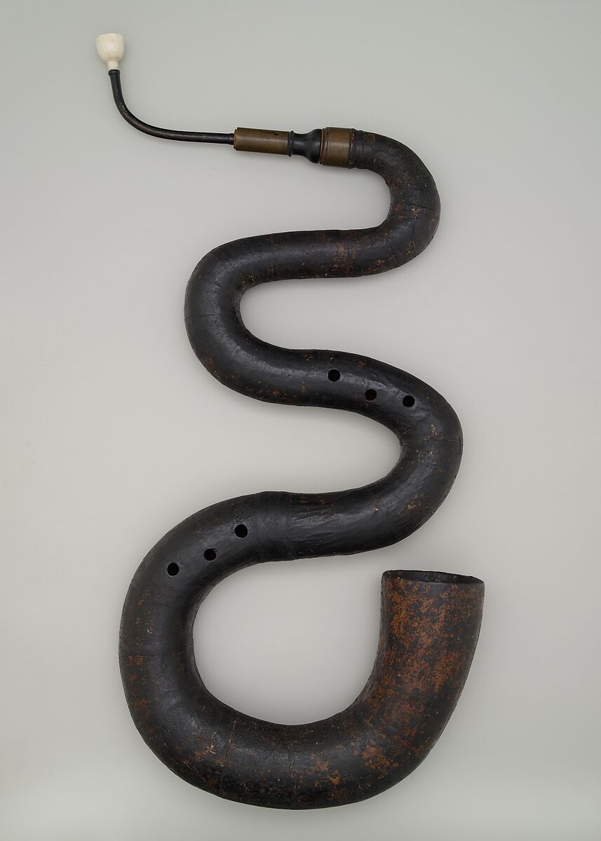 Serpent, Leopoldo Franciolini  Italian, Wood, leather, brass, ivory, Italian