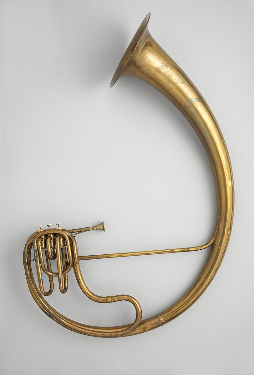 Bass saxtuba in E-flat, Adolphe (Antoine Joseph) Sax (Belgian, Dinant, Belgium 1814–1894 Paris), brass, French