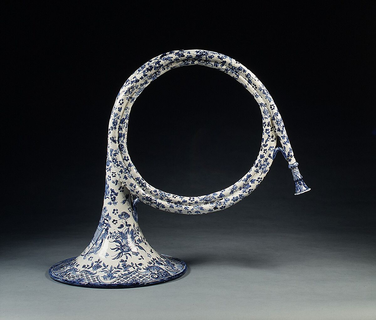 Ceramic Horn, Glazed pottery, French