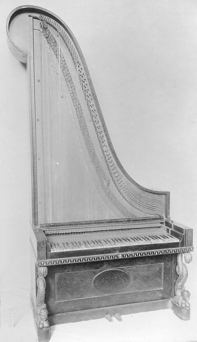 Upright (Giraffe) Piano, Carl Lang, Various materials, German