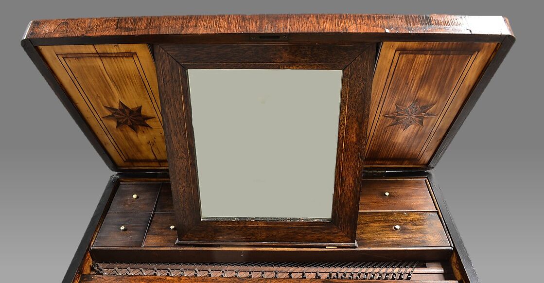 Square "Work Box" Piano, S. Hart &amp; Son (Philadelphia, Pennsylvania 1828–1840), Various materials, Austrian or German