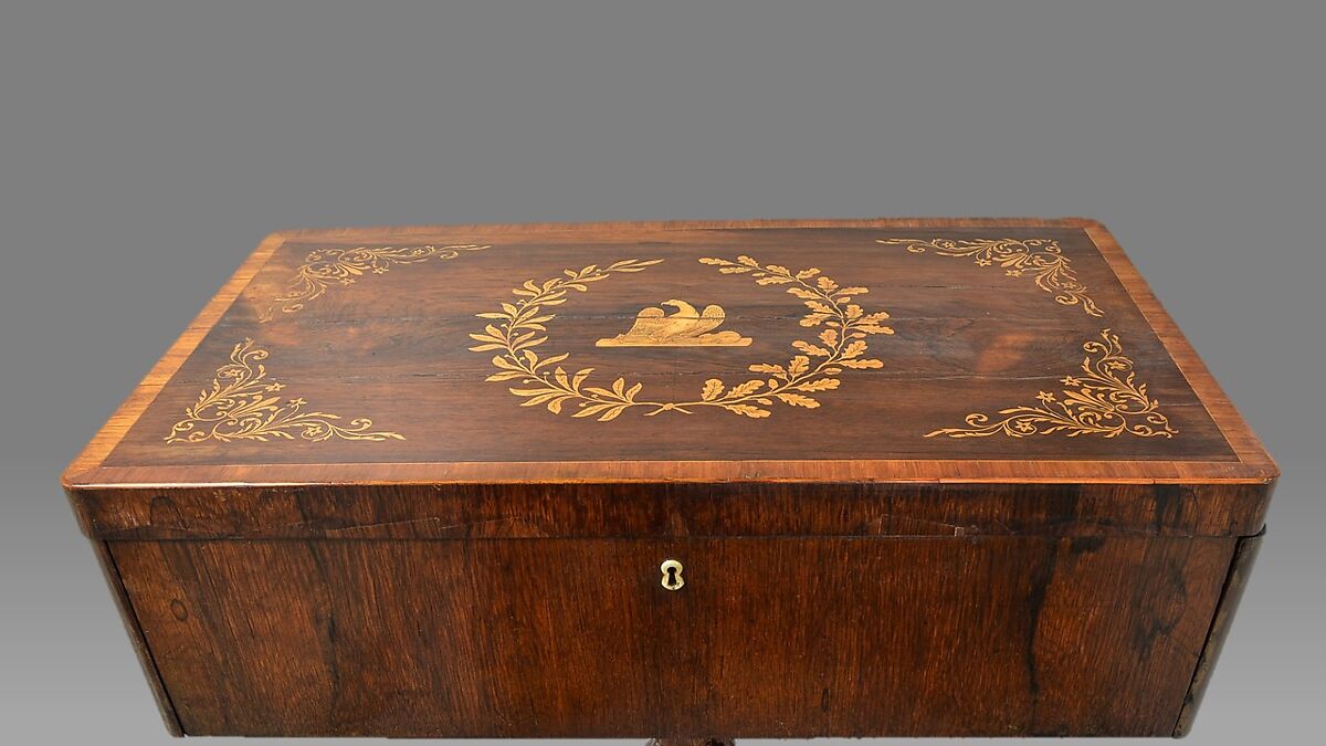 Square "Work Box" Piano, S. Hart &amp; Son (Philadelphia, Pennsylvania 1828–1840), Various materials, Austrian or German