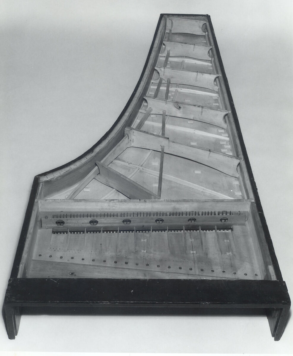 Grand Piano, Bartolomeo Cristofori (Padua 1655–1731 Florence), Cypress, boxwood, paint, leather, fir, Italian (Florence)