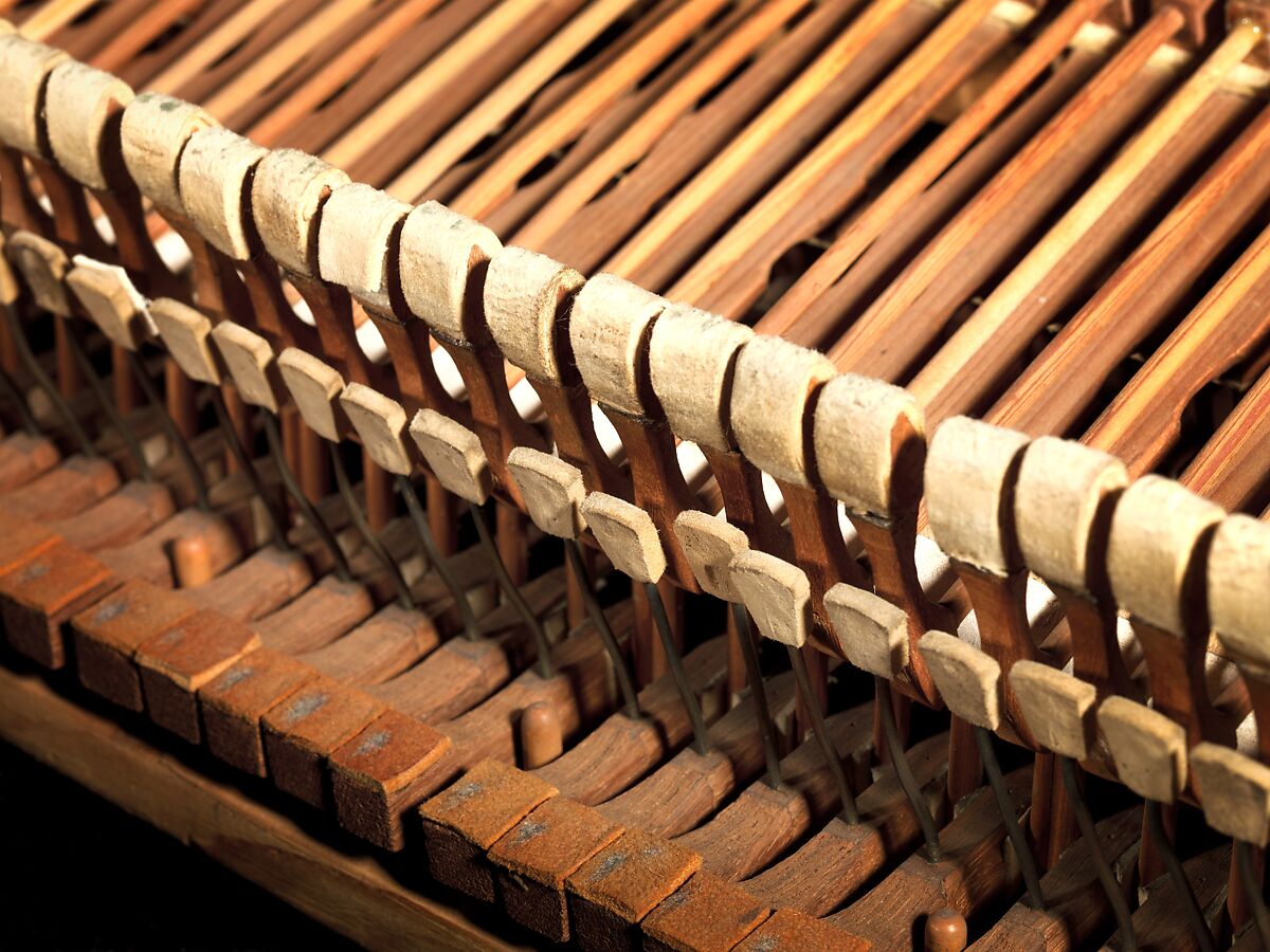 Grand Piano, Bartolomeo Cristofori (Padua 1655–1731 Florence), Cypress, boxwood, paint, leather, fir, Italian (Florence)