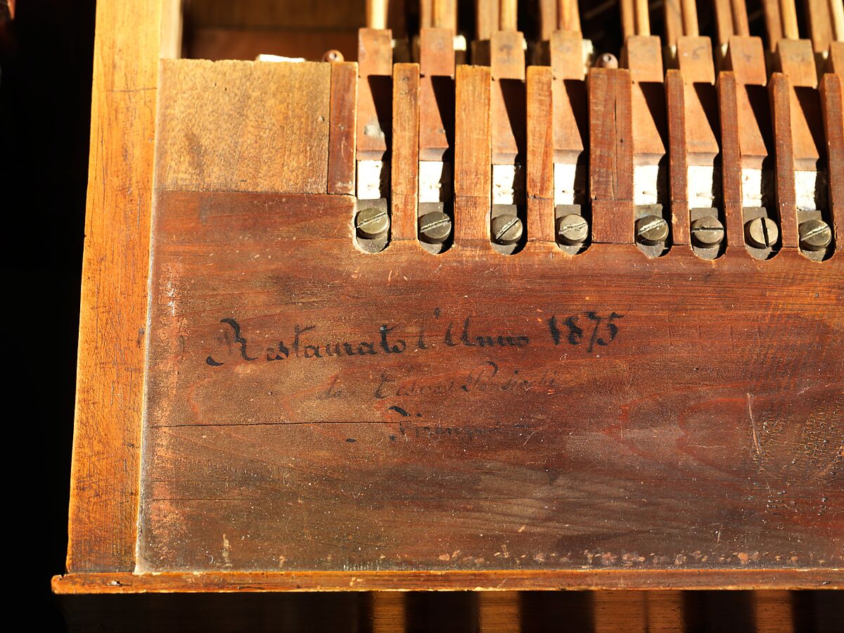Grand Piano, Bartolomeo Cristofori (Padua 1655–1731 Florence), Cypress, boxwood, paint, leather, fir, Italian (Florence)