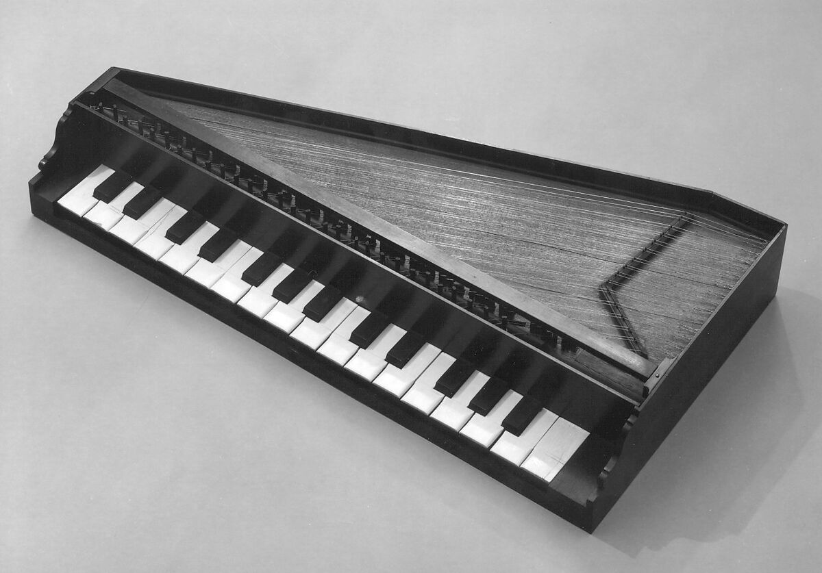 Triangular Octave Spinet, Girolamo Zenti  Italian, Wood and various materials, Italian