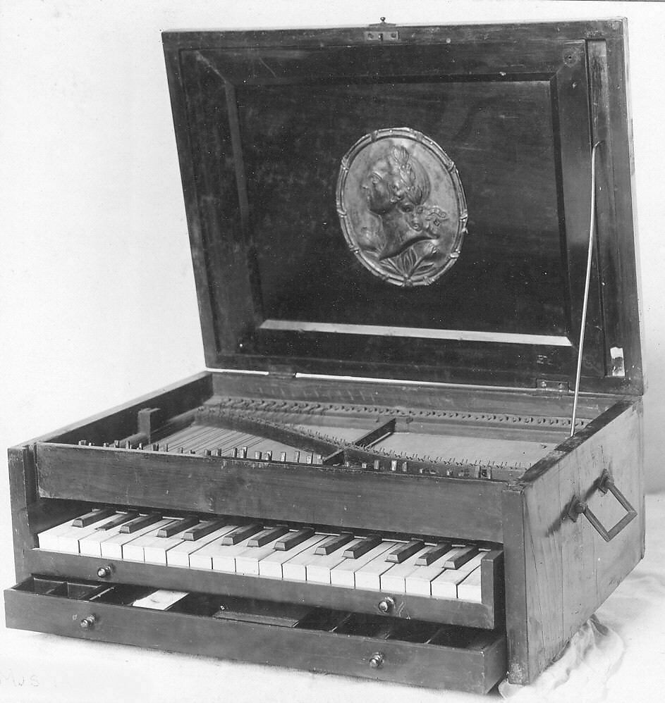 Square "Work Box" Piano, Various materials, possibly French 