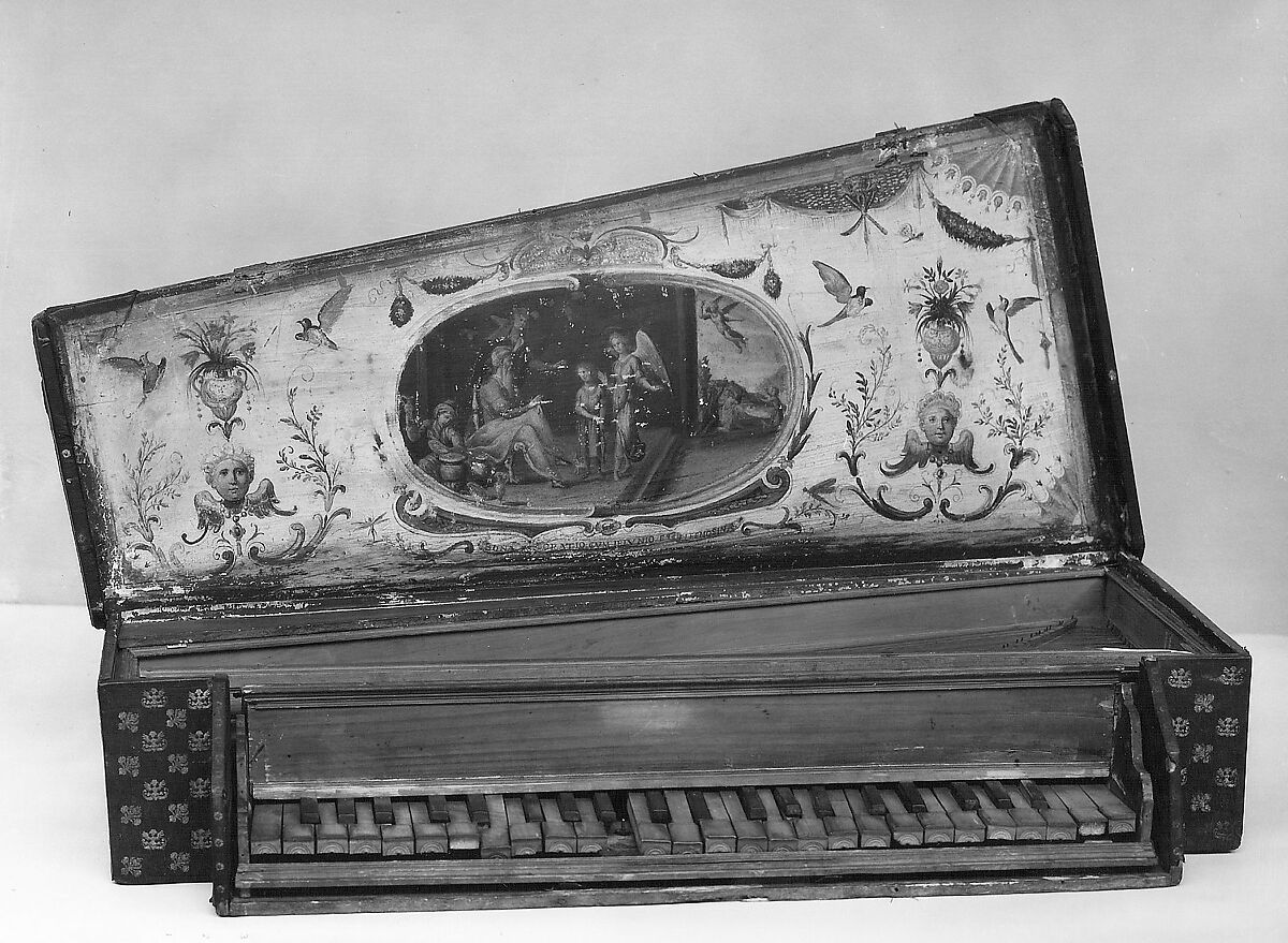 Triangular Octave Spinet, Pasquino Querci (Italian, active Florence, 1610–25), Wood, various materials, Italian 