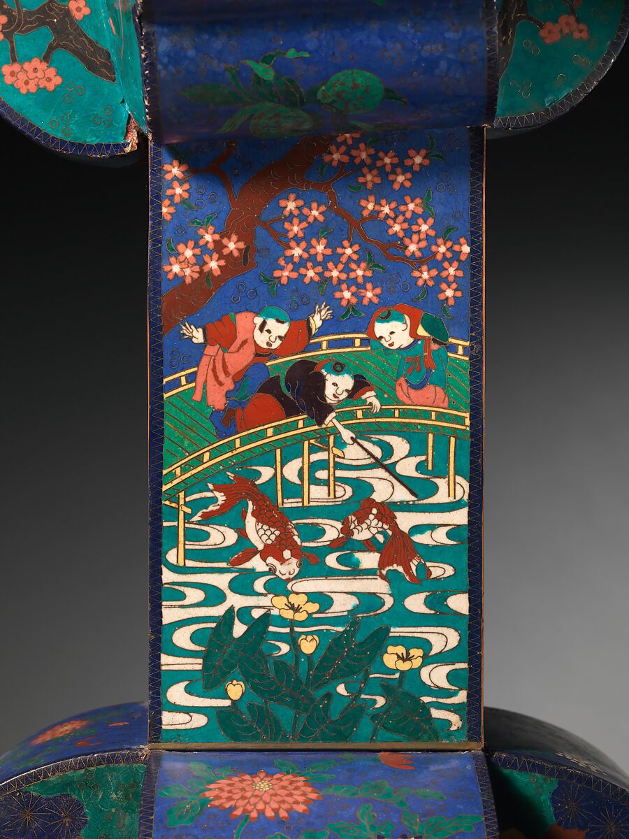 O-daiko, Attributed to Kodenji Hayashi (Japanese, Nagoya 1831–1915), Wood, metal, cloisonné, hide, silk, padding, Japanese