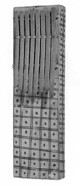 Zanze, wood (Kapok, Ceiba pentandra), rattan, Nigerian (Efik)