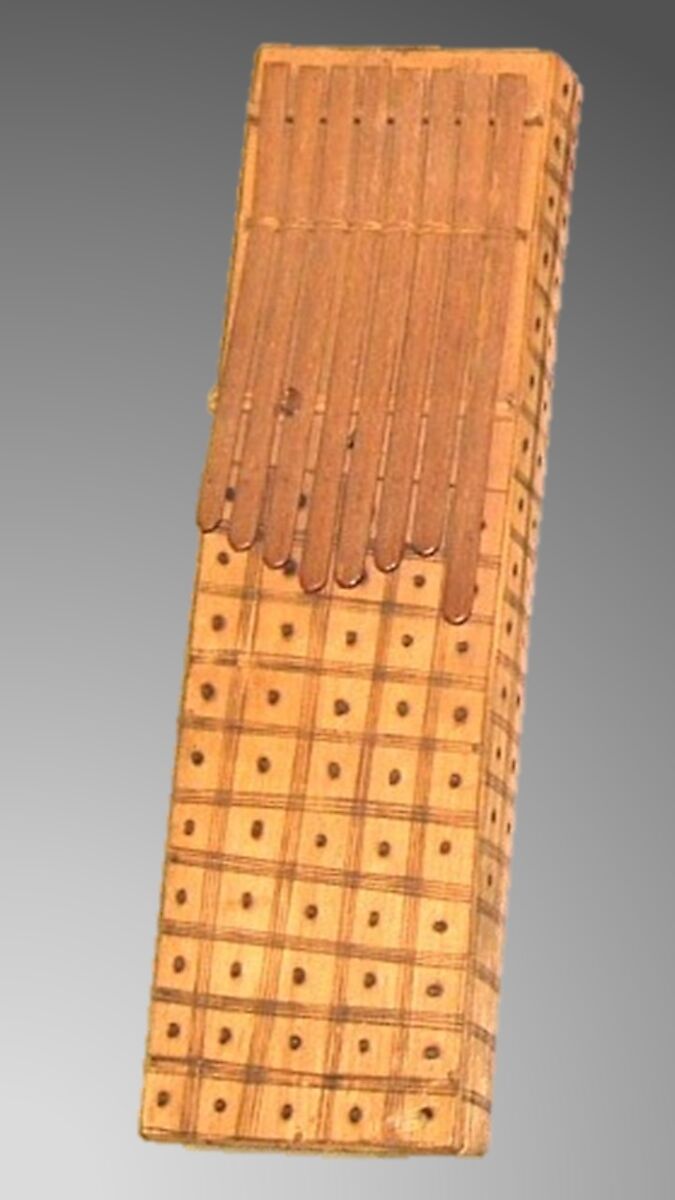 Zanze, wood (Kapok, Ceiba pentandra), rattan, Nigerian (Efik) 