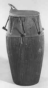 Drum, Ashanti (Asante) (Africa), Wood, hide, associated human skulls, Ghanaian 