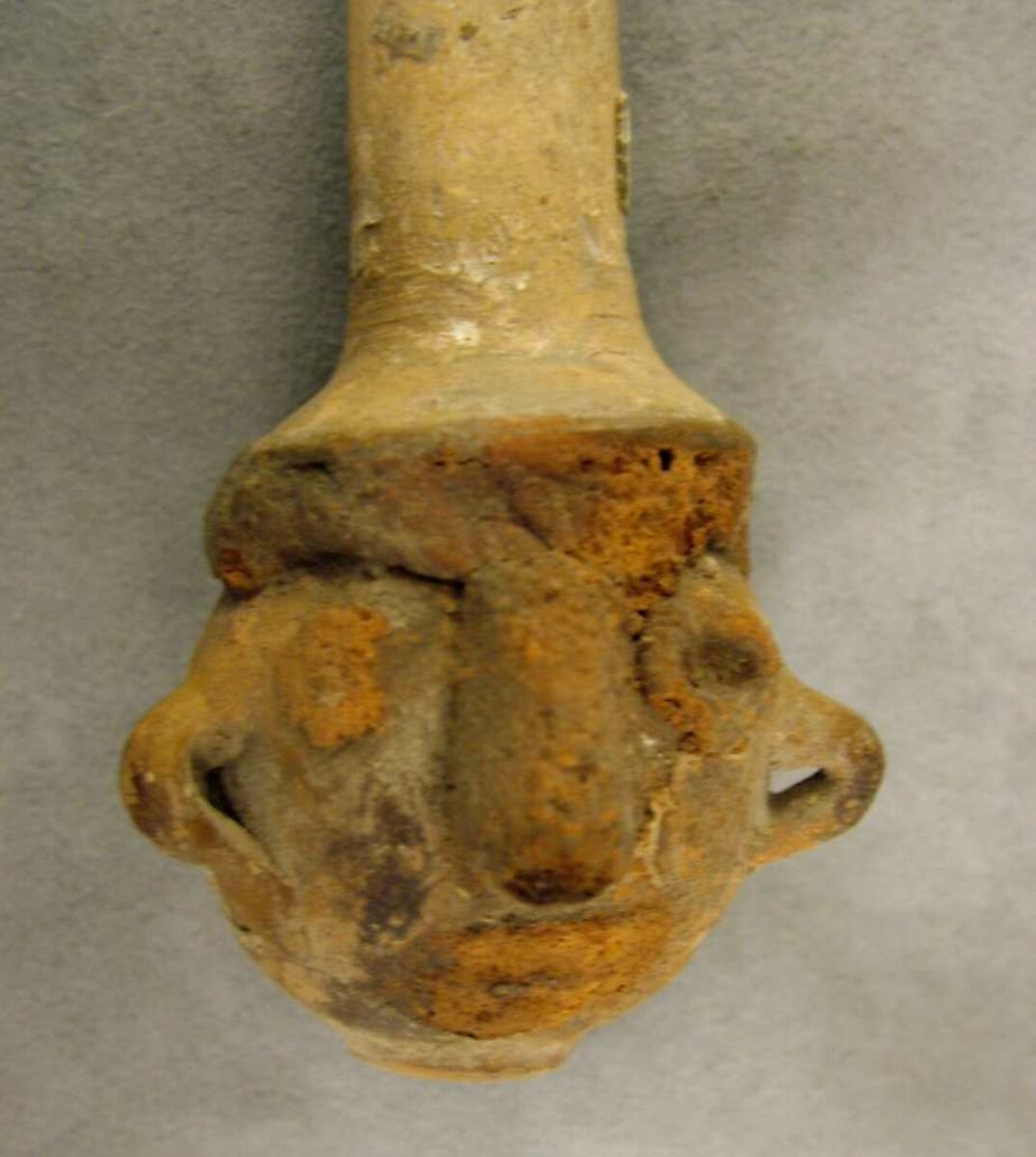 Pottery Flute and Rattle, clay, Mexican