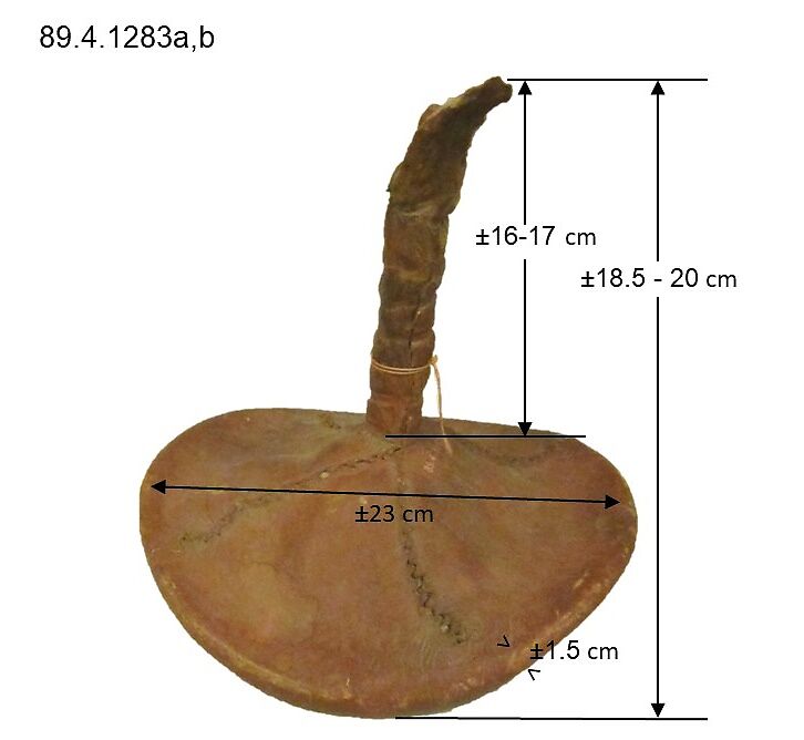 She-Shee-Quoi, Wood, rawhide, pebbles, wood fiber, Native American (Mandan)