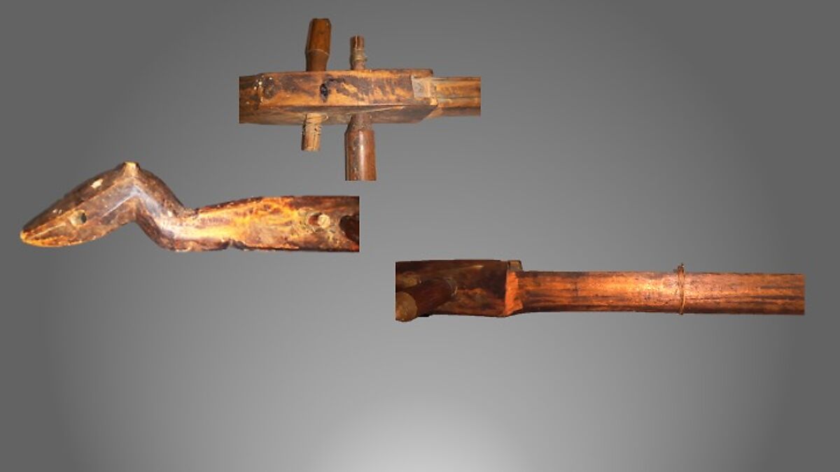 Sundatang, Wood, parchment, rattan, Bornean