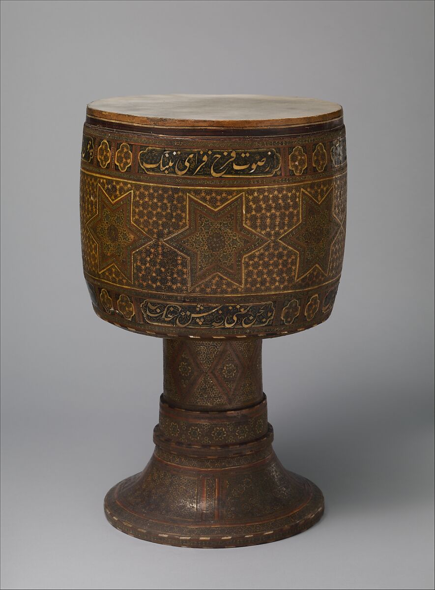 Tombak, Various woods, bone, brass, skin, Iranian (Persian)