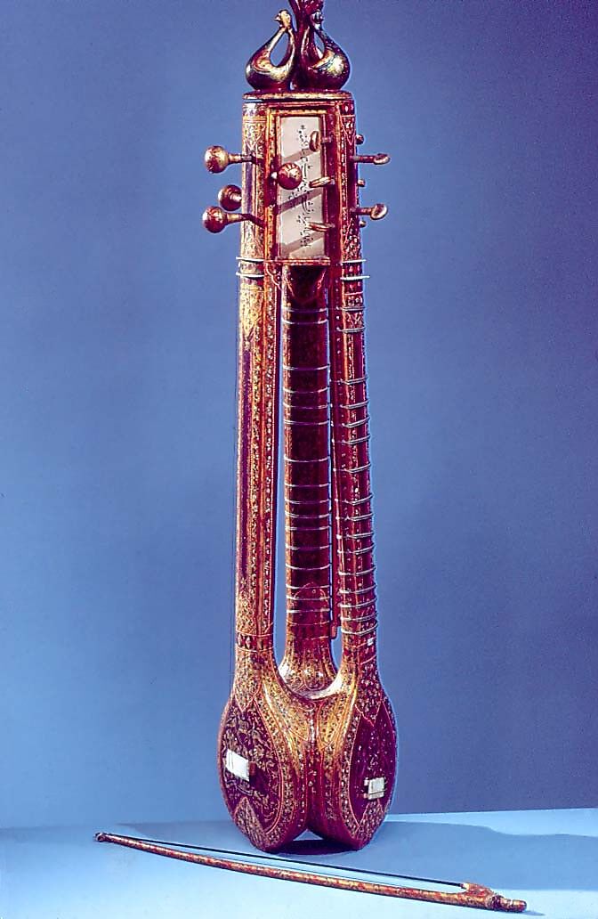 Sūr pyār  (Compound Sitar, Tambura, Esraj), gourd, wood, polychrome, steel and gut strings, ivory, metal, Indian