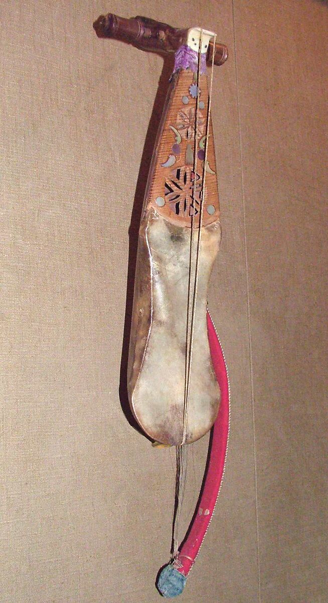 Rabāb, wood, mother-of-pearl, gut, skin, bone, Algerian or Moroccan