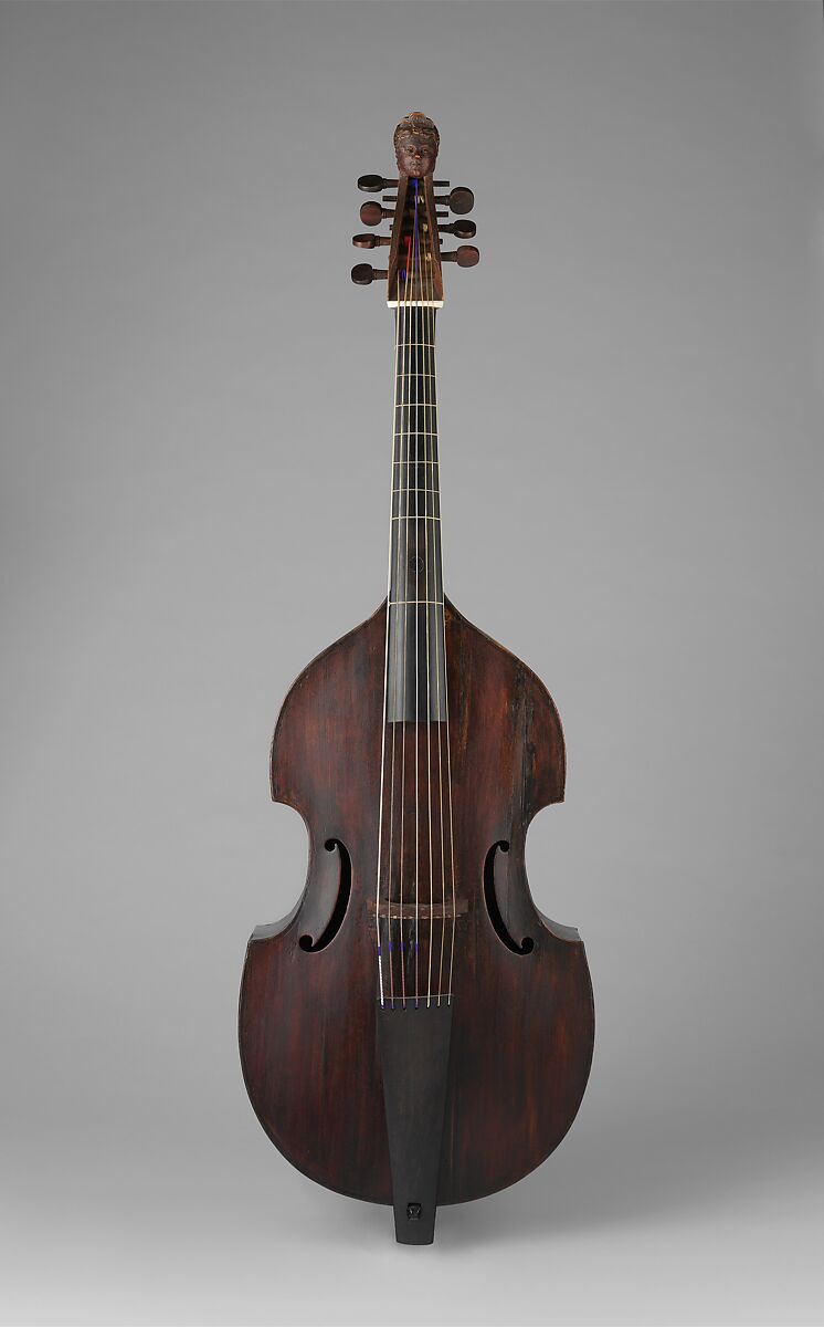 Seven String Bass Viol, Nicolas Bertrand (1686–1735), Maple, spruce, French