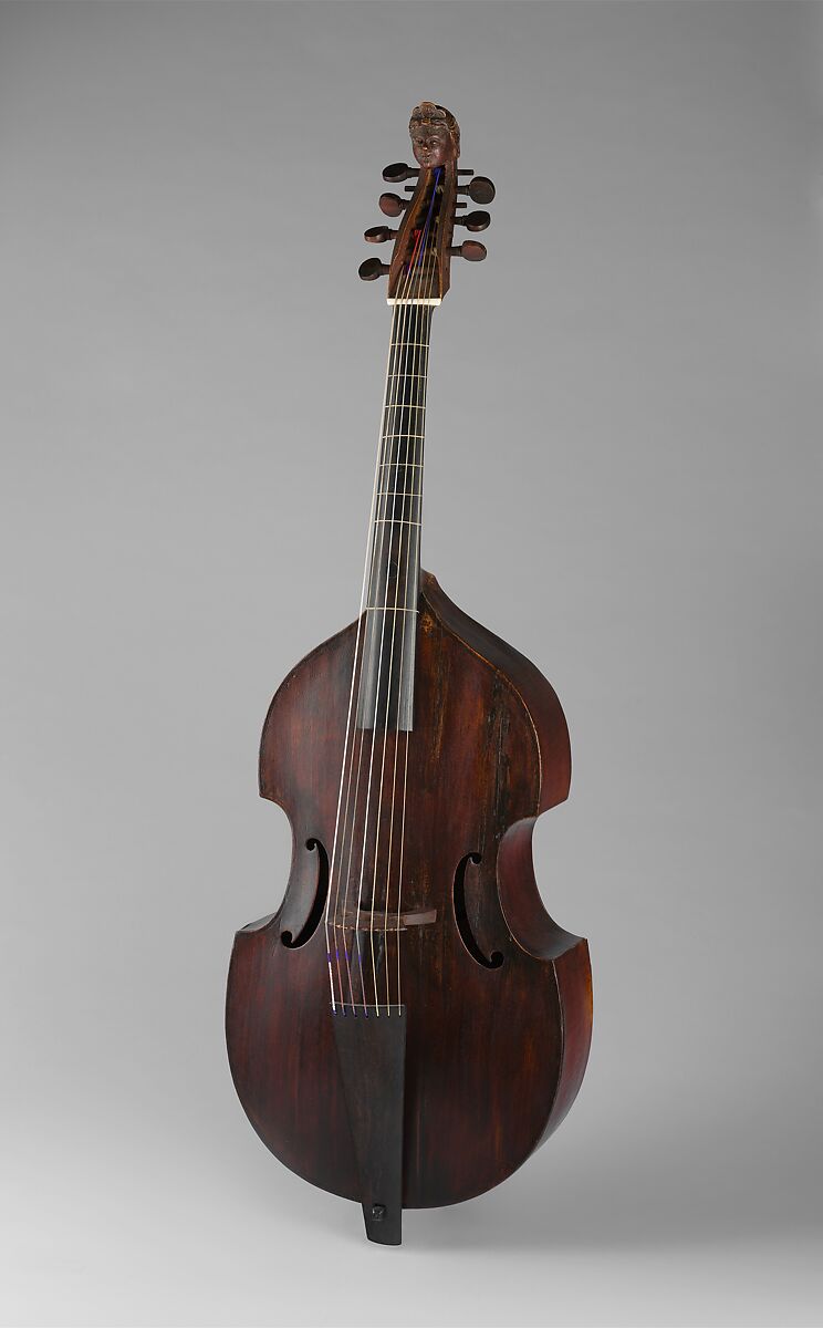 Seven String Bass Viol, Nicolas Bertrand (1686–1735), Maple, spruce, French 