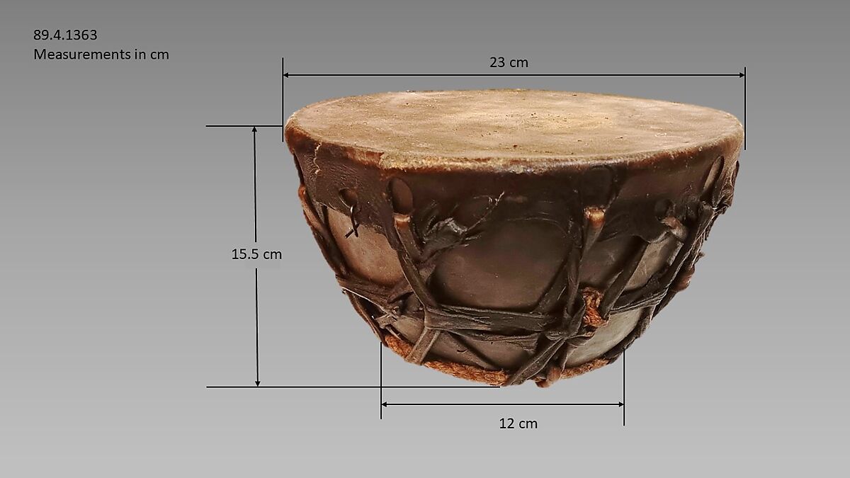 Ṭab'l Sāmī, metal, hide, cord, probably Egyptian