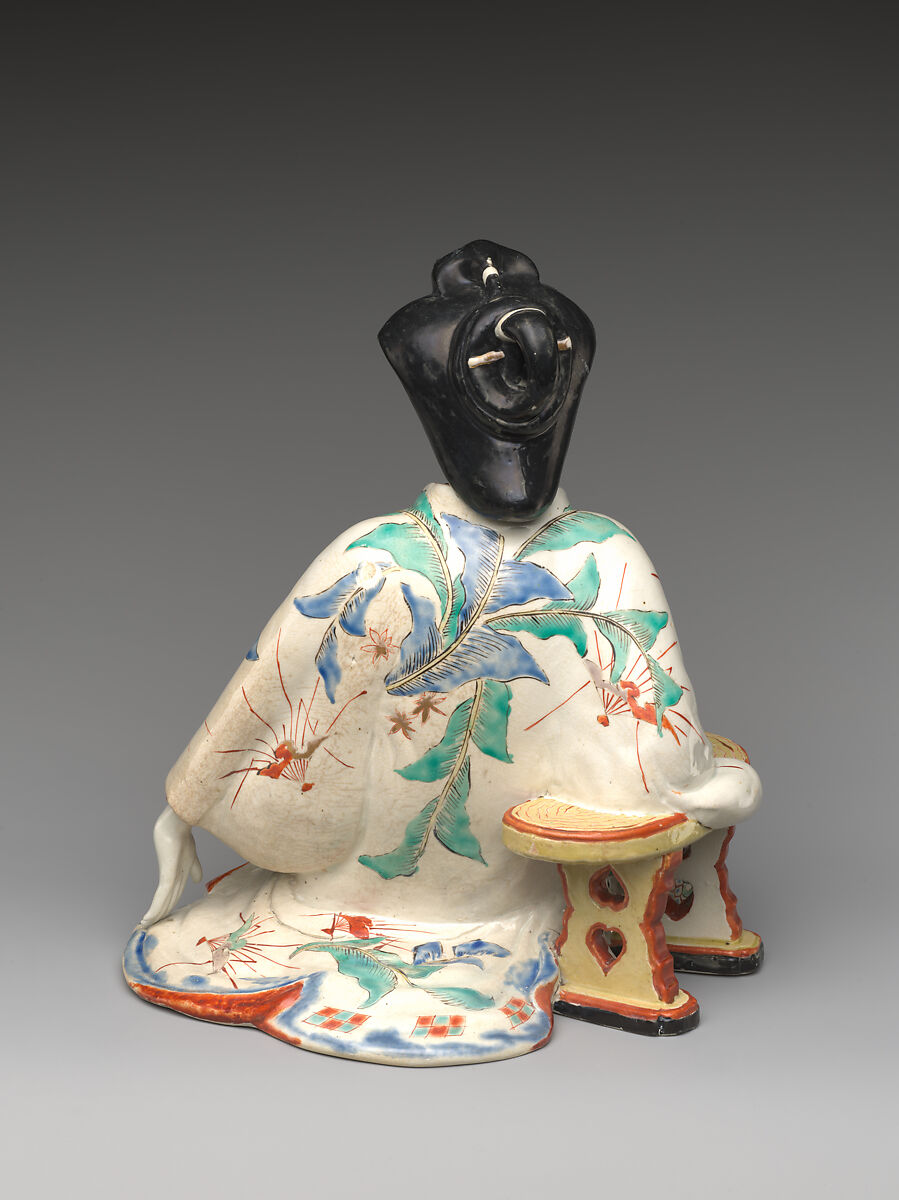 Figure of a Seated Beauty, Porcelain with overglaze enamels (Hizen ware, Kakiemon type), Japan