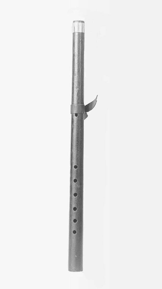 Flute, Wood, leather, metal, Native American (Apache, probably)