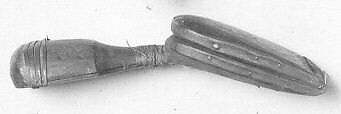 Stopped Pipe with bellows, wood (red cedar or spruce), eel grass, cord, sinew, buckskin, metal, Native American (Northwest Coast)