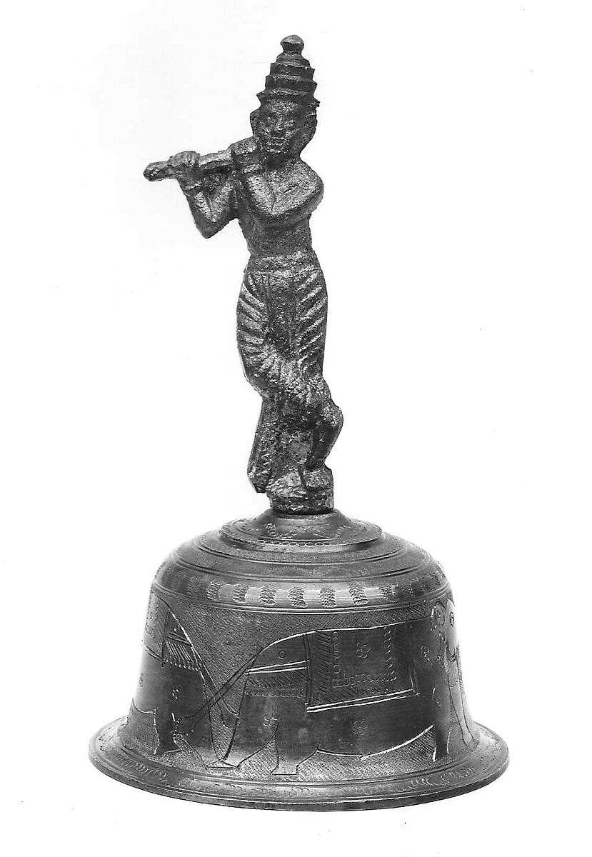 Bell, Brass containing tin(bell), brass (figure), Indian 
